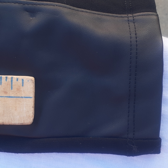 SEXY BBJEANS BLACK Faux Leather & cloth leggings Pants size L NEW NWOT - Picture 10 of 11